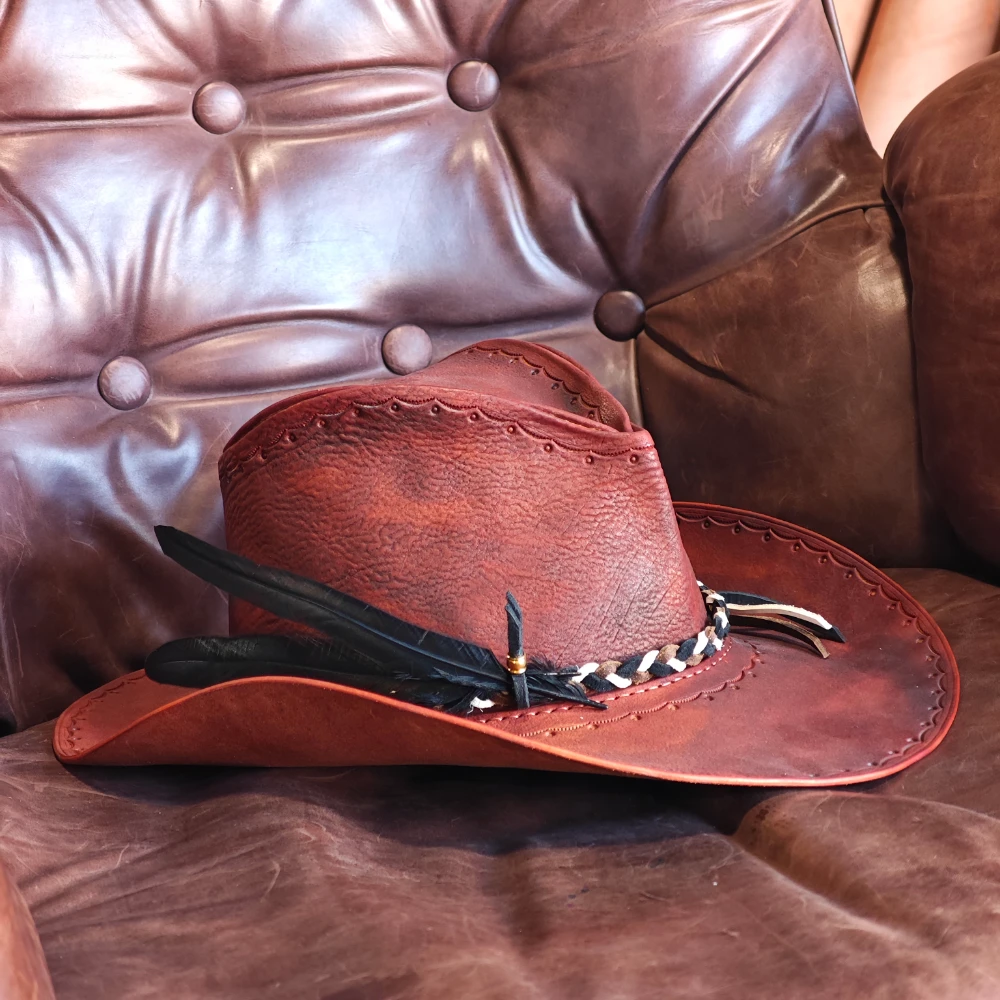Bison skin cowboy hat Wild west style cowboy hat Customizable gifts Special Valentine's Day gift