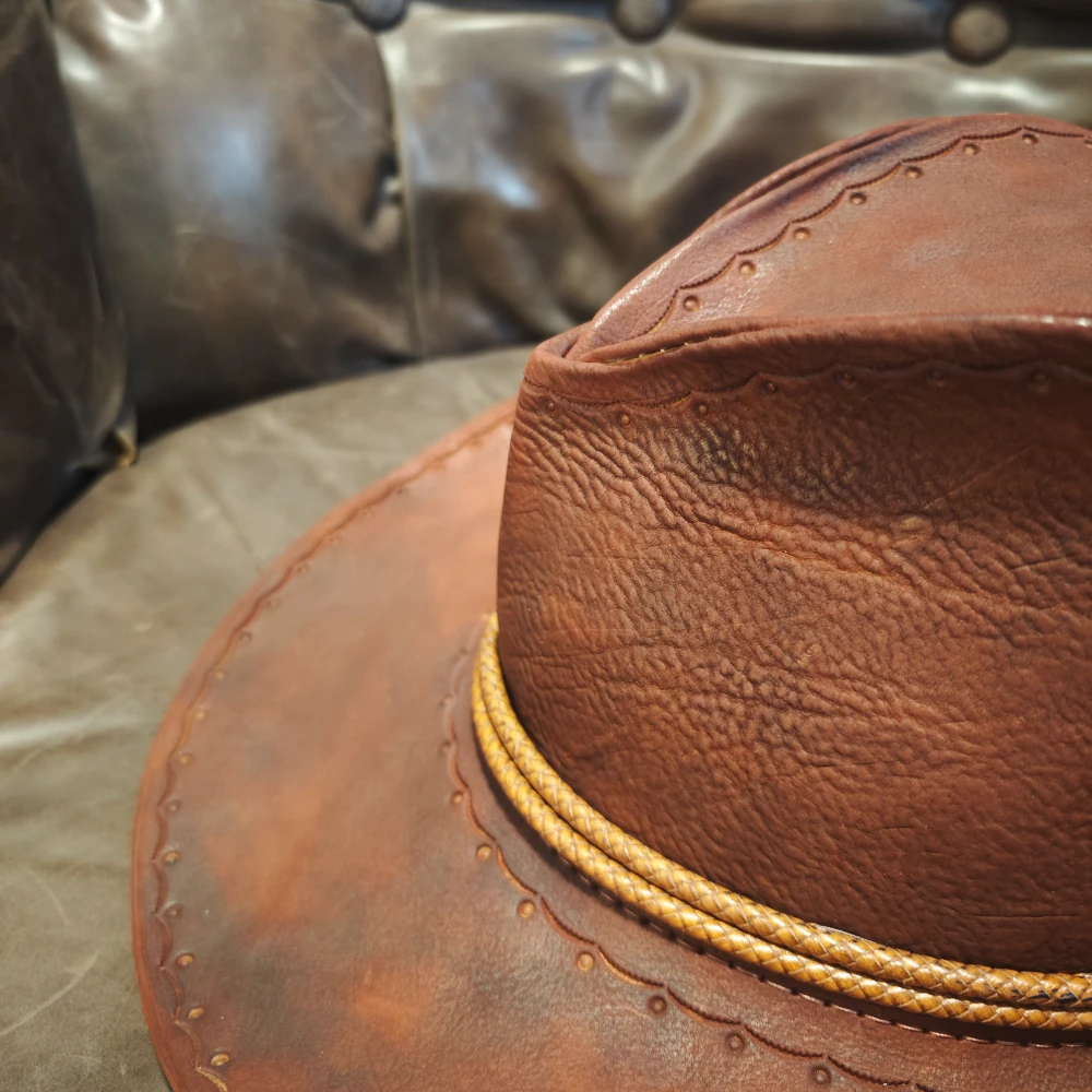 Bison skin cowboy hat Wild west style cowboy hat Customizable gifts Special Valentine's Day gift