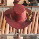 Artisan Crafted Red Gambler Hat – One-of-a-Kind Western Elegance