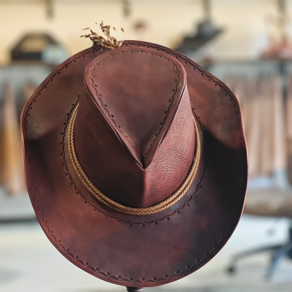Bison skin cowboy hat Wild west style cowboy hat Customizable gifts Special Valentine's Day gift